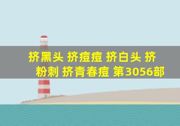 挤黑头 挤痘痘 挤白头 挤粉刺 挤青春痘 第3056部